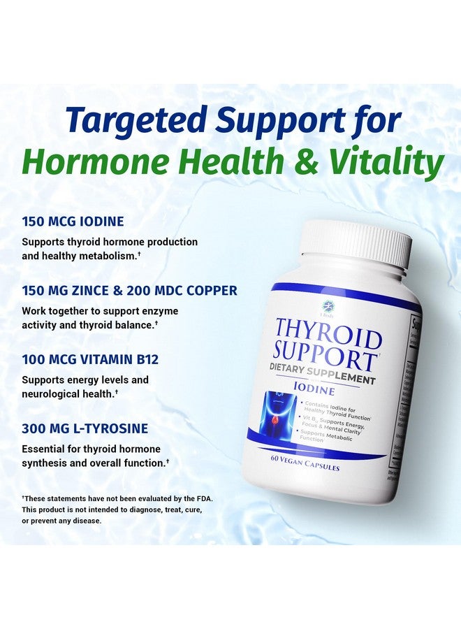 1 Body Thyroid Support Supplement with Iodine, B12, Zinc, Selenium, Ashwagandha, Non-GMO, Vegetarian, 30 Day Supply - Image 5