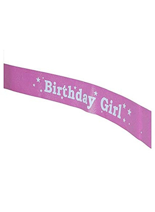 HK balloons Purple Colour White Printed Birthday Polyester Satin Girl Sash For Birthday Decoration Items For Girls (Purple-White)|1 Pcs - Image 2