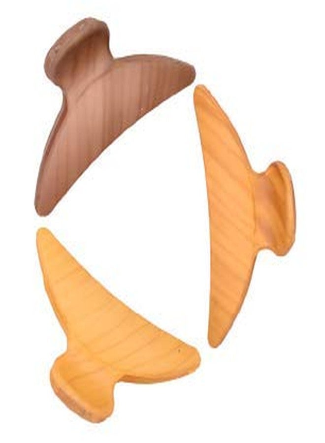 imioxo Woodencolour Daily use Stylish Hair Clutch/Claws/Clips for Girls and Women Combo of 3 Pieces(im_W8) - Image 2