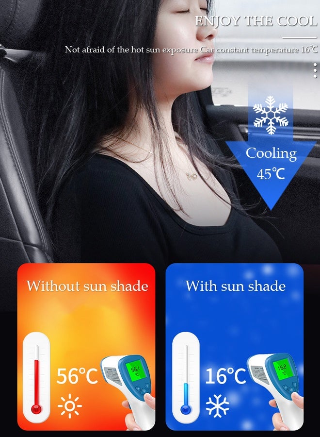 DUNISO Foldable Car Windshield Sun Shade with 4 Side Window Sunshade And Storage Pouch, Fits for Car, SUV, Sedan Front Window Windshields Visor Heat Protection & Interior Cooler to Keep Vehicle Cool - Image 4