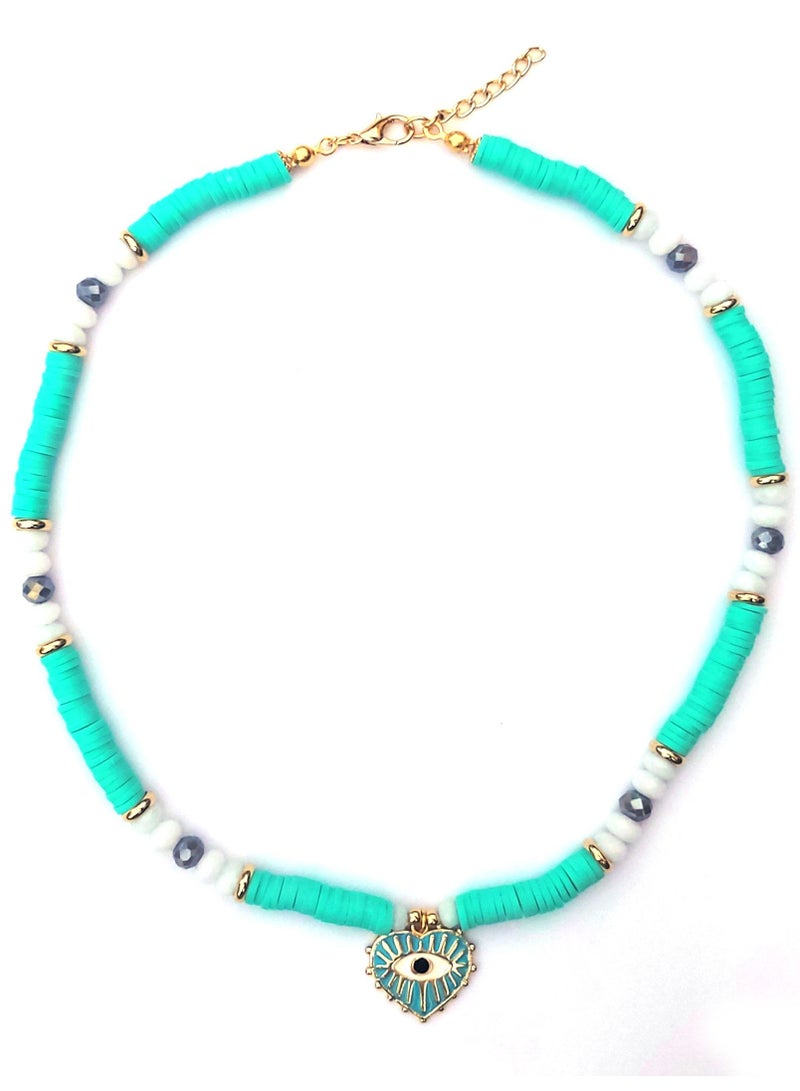 Alwan Surfer Necklace with Eye in Heart - Image 2