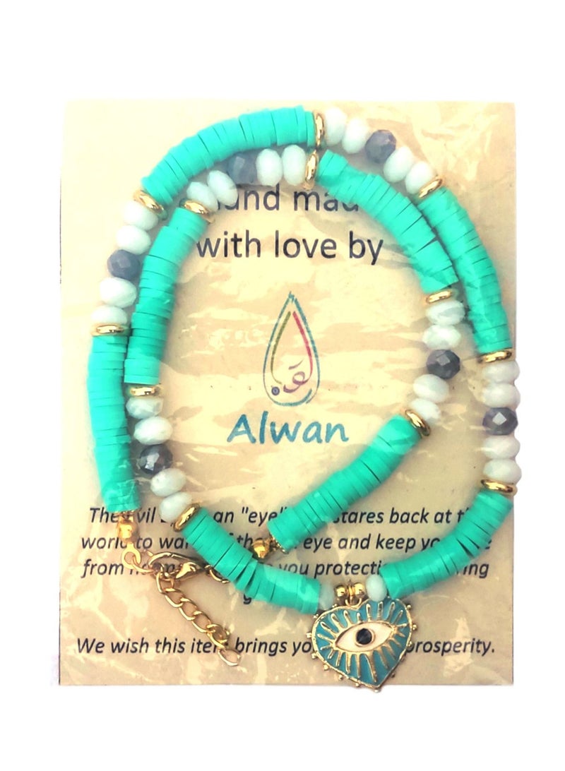 Alwan Surfer Necklace with Eye in Heart - Image 4
