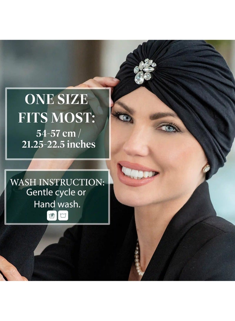 Rung Celine Black White Diamond - Bamboo Fabric Headwear for Women - Image 3