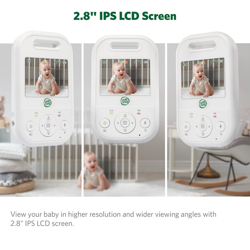 LeapFrog LF2423 Baby Monitor, 2.8â€ Screen Video Monitor with Camera, 2-Way Audio, 1000ft Range, Night Vision, Soothing Lullabies, Temperature Sensor, Secure Transmission No WiFi - Image 3