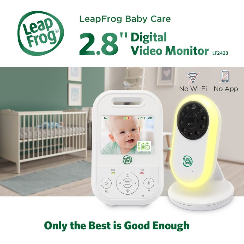 LeapFrog LF2423 Baby Monitor, 2.8â€ Screen Video Monitor with Camera, 2-Way Audio, 1000ft Range, Night Vision, Soothing Lullabies, Temperature Sensor, Secure Transmission No WiFi - Image 2
