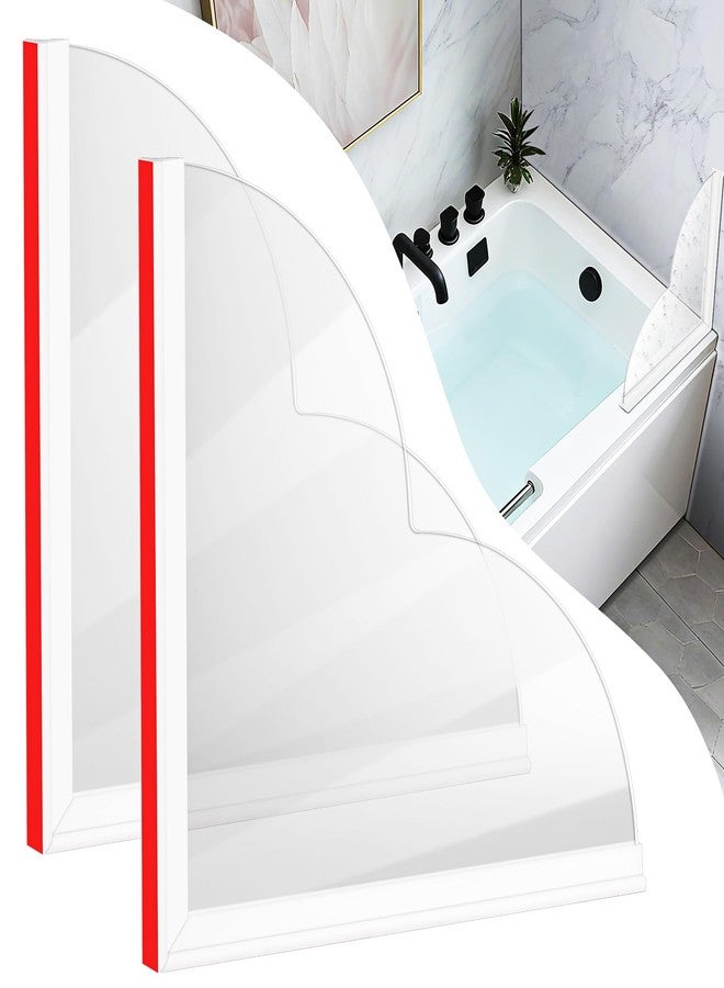 EVOULTES 2 Pack Large Shower Splash Guard Kit, Upgrade 9.25 x 9.25 Bathtub Shower Water Splash Guards, Self-Adhesive Shower Guards to Keep Water in Shower, Shower Water Blocker from Splashing Out - Image 1