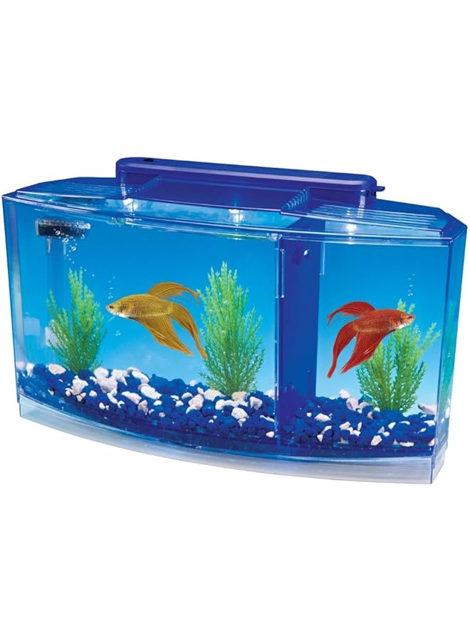 بين بلاكس يشتمل حوض السمك الفاخر ذو القوس الثلاثي بيتا على مرشح تحت الحصى ونباتات بلاستيكية سعة 0.7 جالون - Image 1