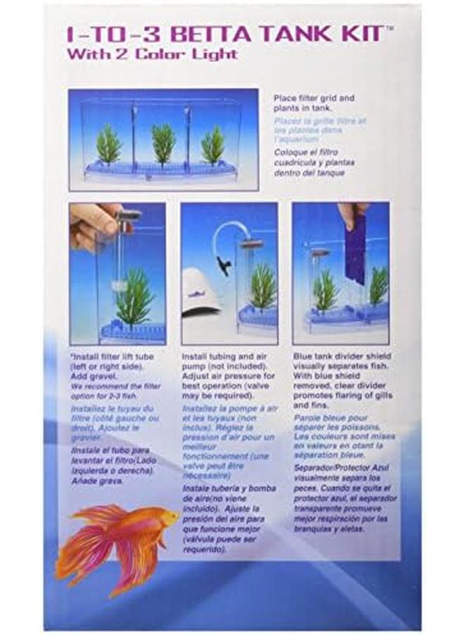 بين بلاكس يشتمل حوض السمك الفاخر ذو القوس الثلاثي بيتا على مرشح تحت الحصى ونباتات بلاستيكية سعة 0.7 جالون - Image 4