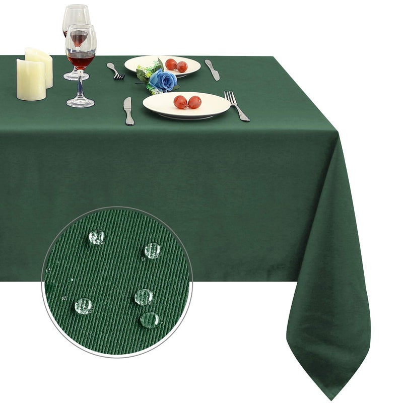 Obstal Obstal 210GSM Rectangle Green Table Cloth  Christmas Decorations Waterproof Tablecloth  Table Cover Protector for Holiday Party Use (Blackish Green 60 x 84 Inch)  - Image 1