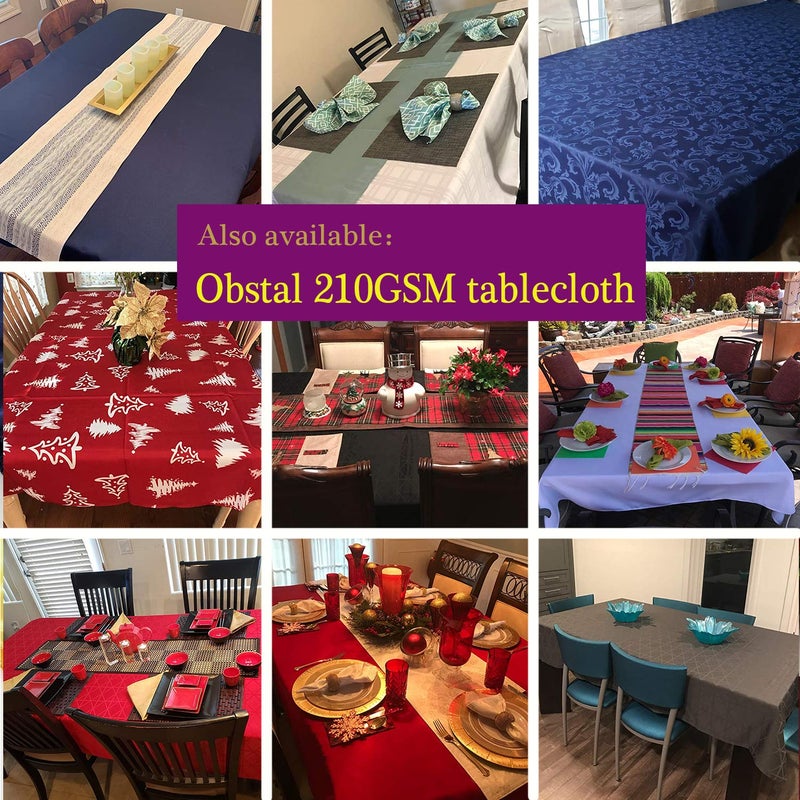 Obstal Obstal 210GSM Rectangle Green Table Cloth  Christmas Decorations Waterproof Tablecloth  Table Cover Protector for Holiday Party Use (Blackish Green 60 x 84 Inch)  - Image 5