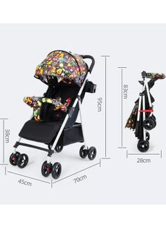 Generic Lightweight Baby Stroller Two Way One Button Portable Folding Baby Carriage Stroller Newborn Stroller Sleeping Basket  - Image 3