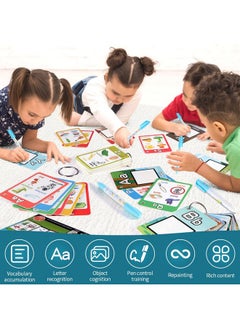 HAPTIME Water Coloring Books For Toddlers, Aqua Painting Book For 18+ Months, Magic Paint Set For 2 3 4 5 Years Old, Alphabet Flash Cards Abc Learning, Road Trip/Airplane Travel/Car Activities Essentials Kids  - Image 3