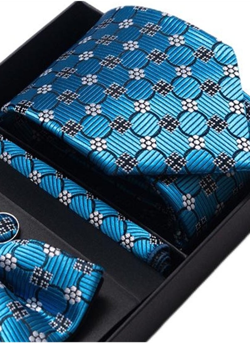 Generic - 5 pcs high-end tie for men business professional formal tie bow tie cufflinks square scarf fashion accessories gift box - Image 1