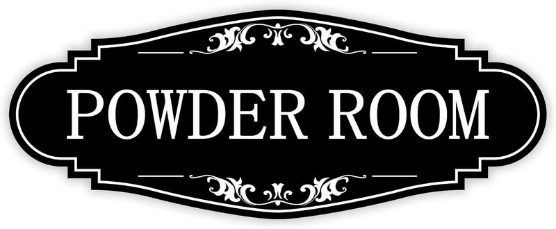 LUHIMO Powder Room Sign Sticker for Business and Home，Self-adhesive Cute Powder Room Door Decor，Waterproof Guest Bathroom Decals for House，Office，Shop - Image 1