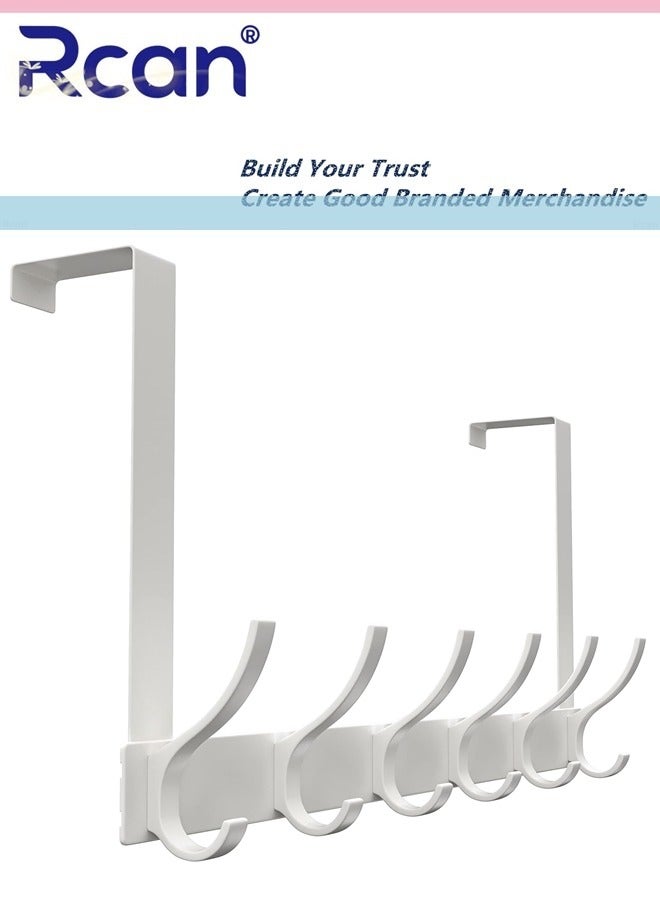 Rcan Door Hanger Over The Door Hooks Door Towel Rack Silent Door Hook for Hanging Bathroom Door Hanger Room Kitchen Door Front Door Rear Door Hanger 6 Hooks - Image 2