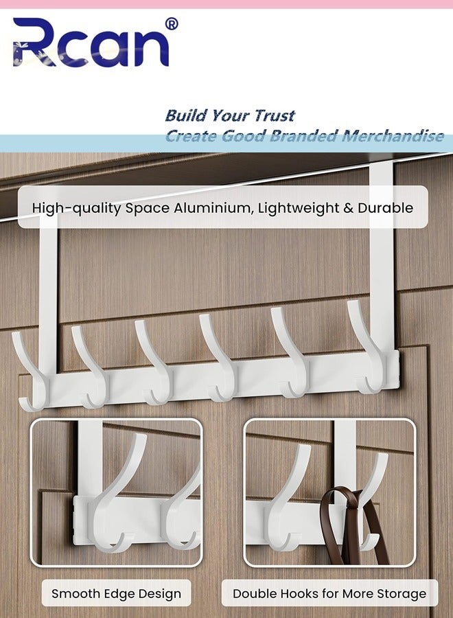 Rcan Door Hanger Over The Door Hooks Door Towel Rack Silent Door Hook for Hanging Bathroom Door Hanger Room Kitchen Door Front Door Rear Door Hanger 6 Hooks - Image 5