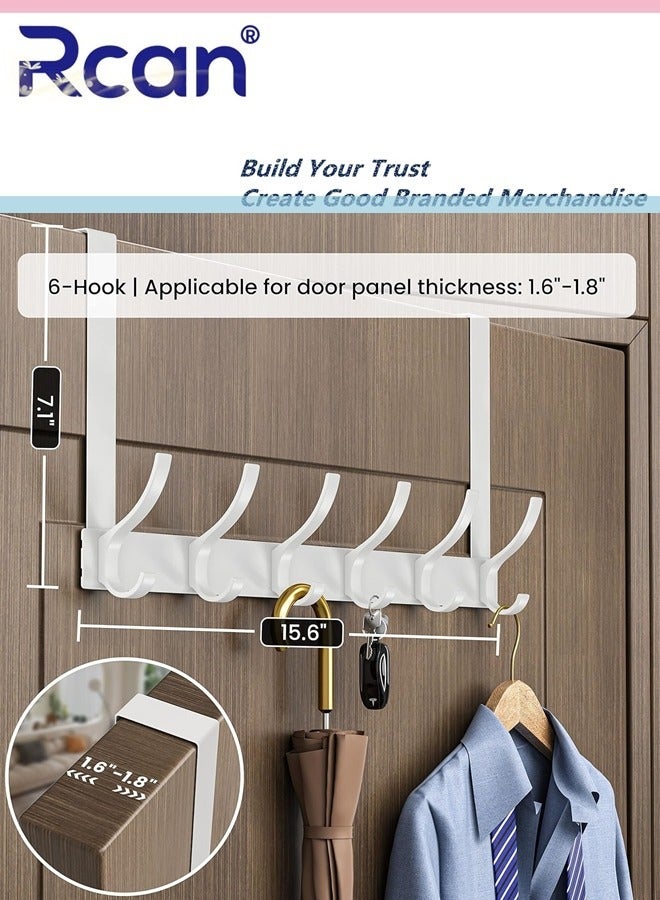 Rcan Door Hanger Over The Door Hooks Door Towel Rack Silent Door Hook for Hanging Bathroom Door Hanger Room Kitchen Door Front Door Rear Door Hanger 6 Hooks - Image 3