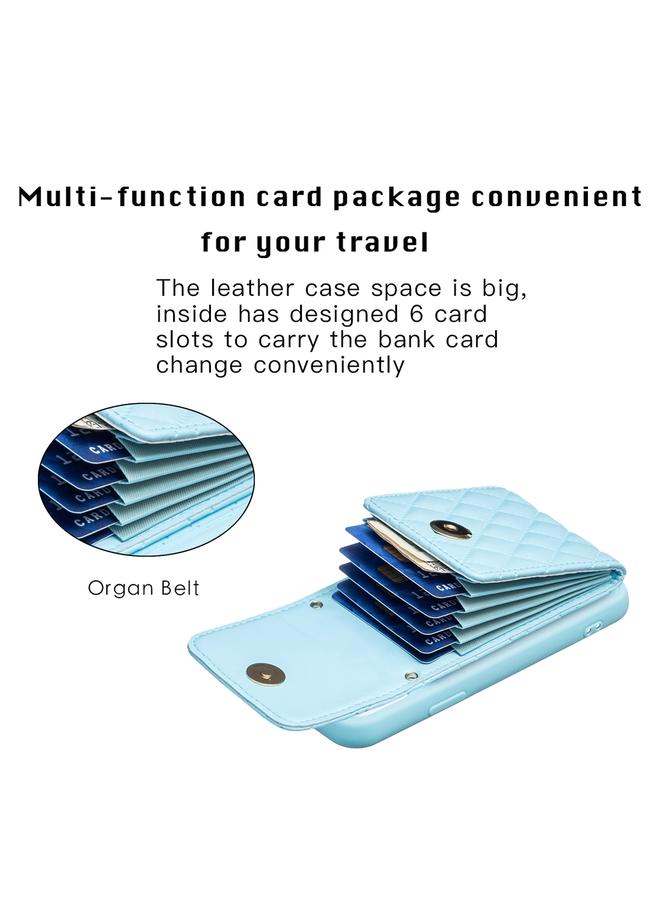 erorex Case For iPhone 11 Pro Vertical Metal Buckle Wallet Rhombic Leather Phone Case  - Image 4