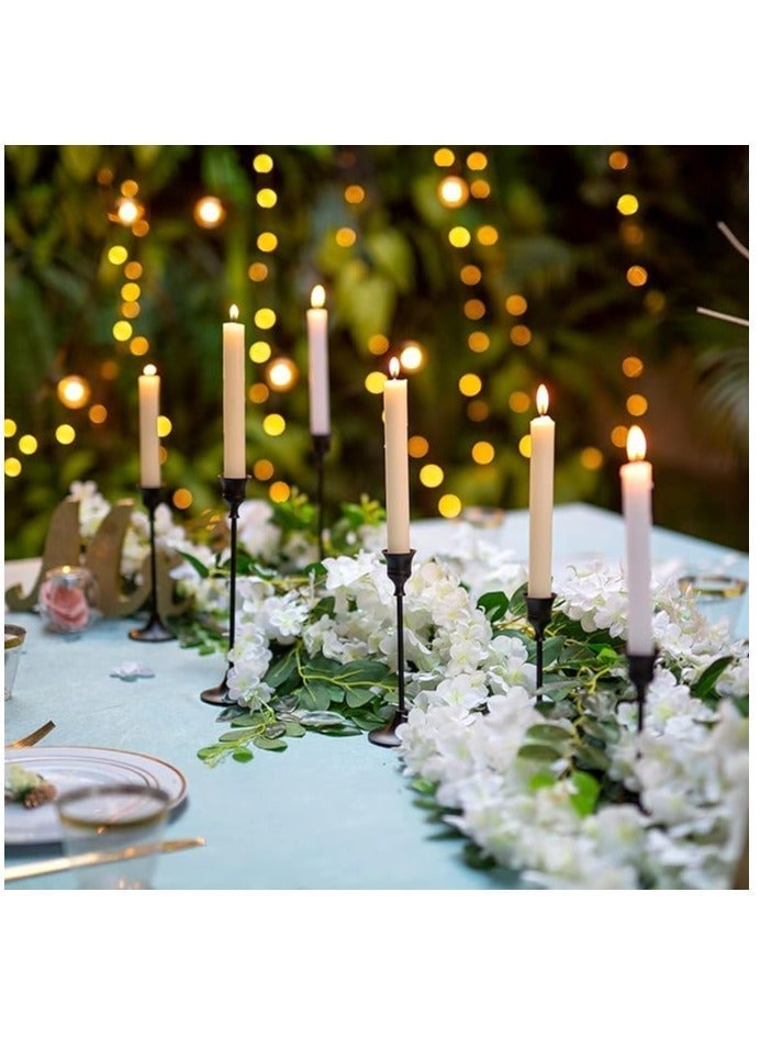 Set of 6 Matte Black Candlestick Holders, Candle Stick Taper Candle Holder, Vintage Decorative Metal Candle Holders Centerpieces for Table Mantel Festive Decorations Gifts - Image 2