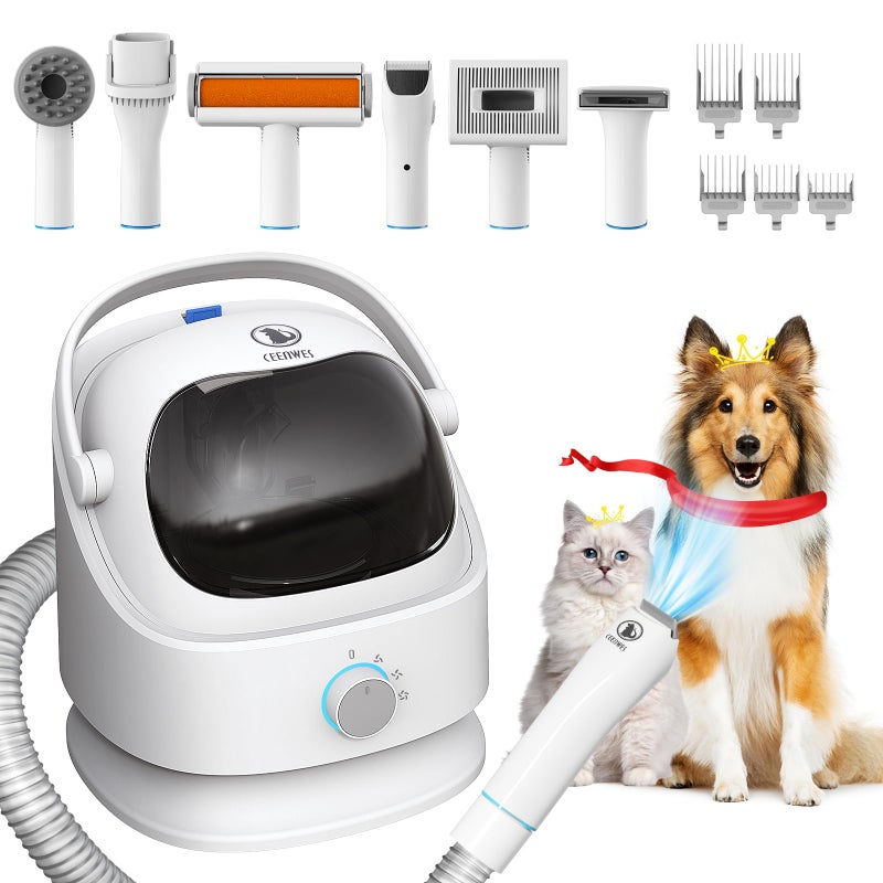 Ceenwes Astronaut 1 Dog Grooming Vacuum 3L Large Capacity Low Noise Pet Clipper for Dogs Cats