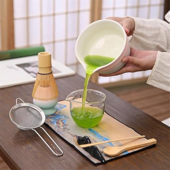 TAME Matcha Whisk Set Bamboo Matcha Whisk And Bowl With Spout Scoop Spoon Sifter Whisk Holder Perfect Matcha Starter Kit For Matcha Tea Ceremony - Image 2
