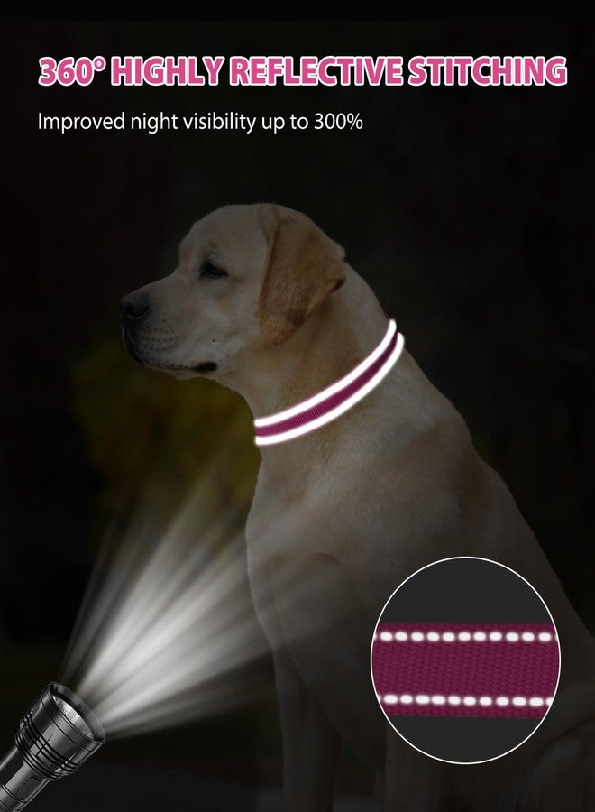 Joytale Large Dog Collar, Reflective and Adjustable Nylon Pet Collar with Quick-Release Buckle for Large Dogs, Hotpink, L - Image 5