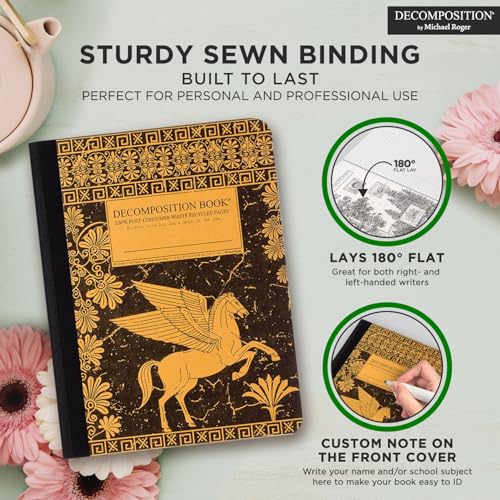 Decomposition Pegasus College Ruled Composition Notebook - 9.75 x 7.5 Journal with 160 Lined Pages - Notebooks for School Supplies, Home & Office - 100% Recycled Paper - Made in USA - Image 5