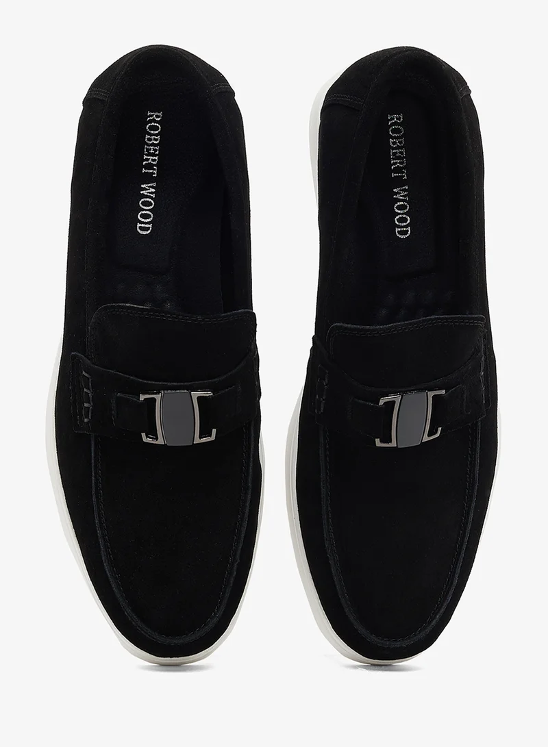 Robert Wood Genuiene Leather Seude Loafers