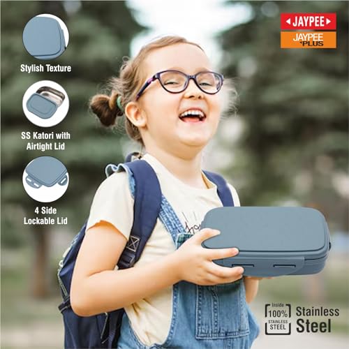 JAYPEE Inner Stainless Steel Insulated Lunch Box Wavesteel Sr. Peacock Plum, 600 ml, Airtight Tiffin Box for School Kids |Spillproof with Silicon Seal |Food Grade | BPA Free - Image 3