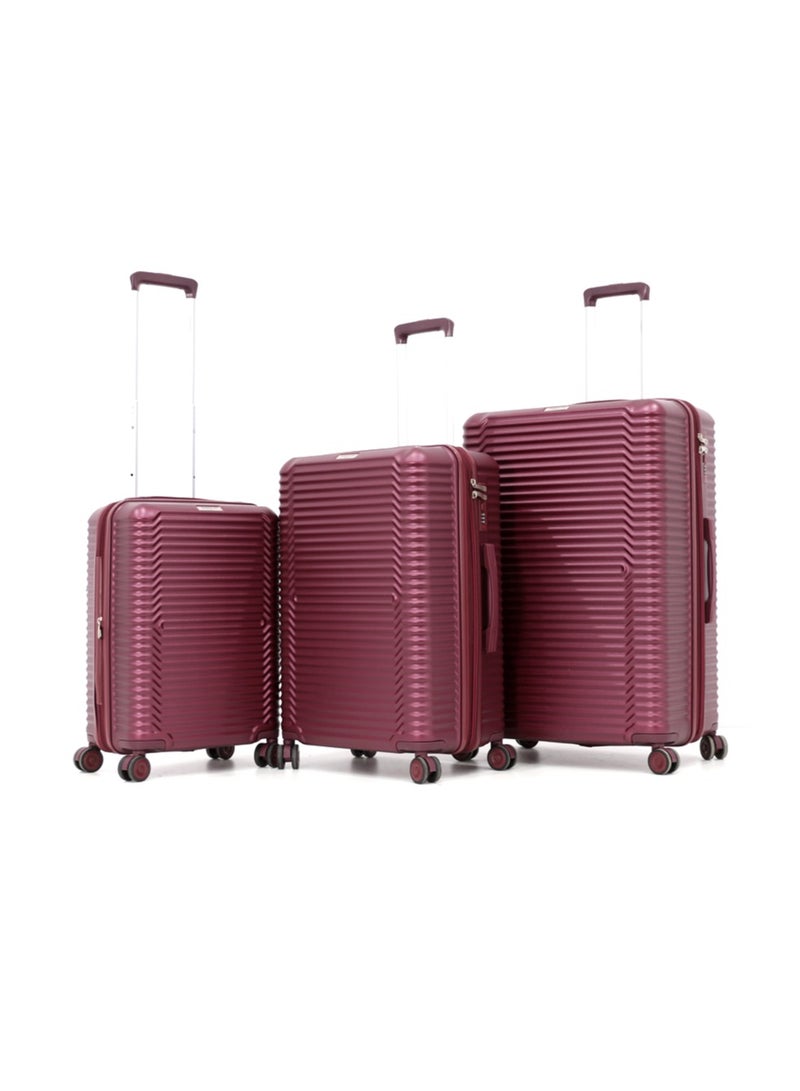 AMERICAN FLYER Hardshell Luggage Spinner Trolley Bag 3 Pieces Set,Burgundy (S-20",M-24",L-28") - Image 1