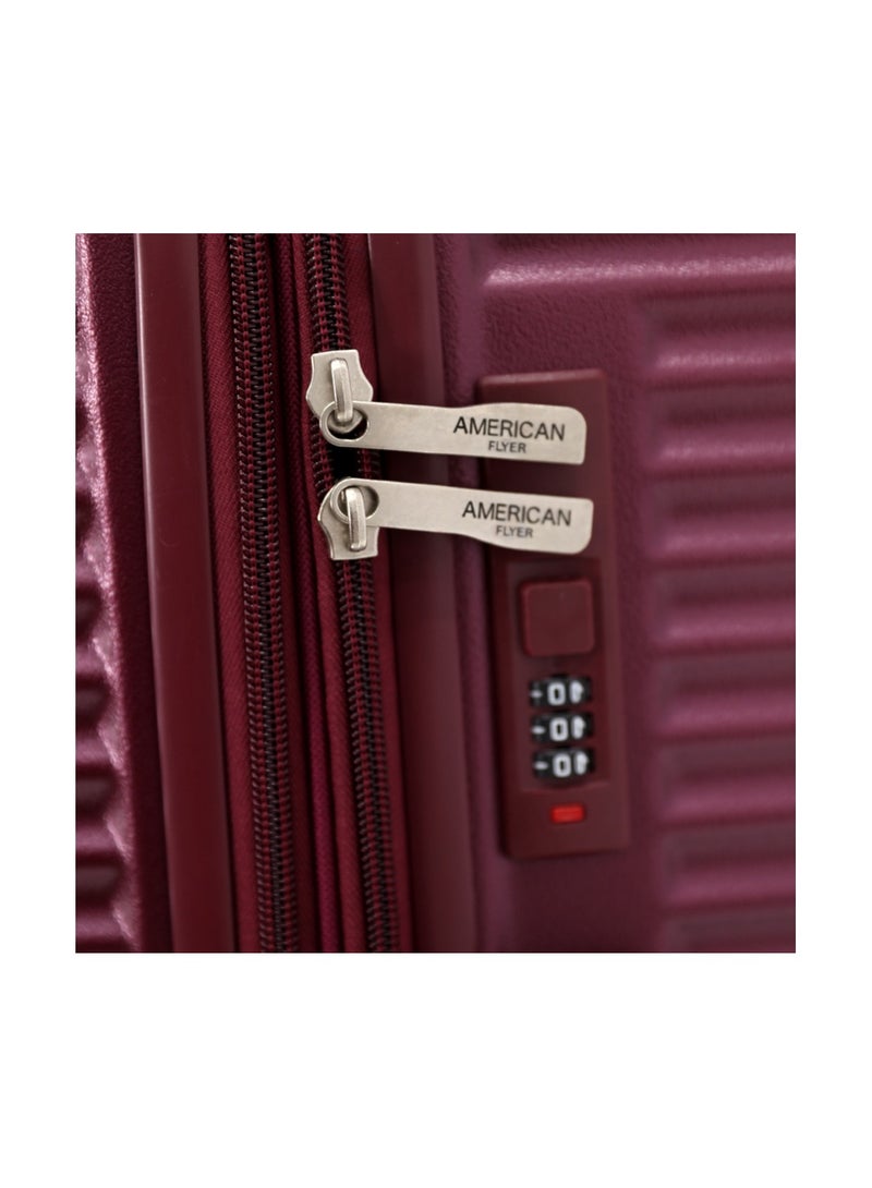 AMERICAN FLYER Hardshell Luggage Spinner Trolley Bag 3 Pieces Set,Burgundy (S-20",M-24",L-28") - Image 4