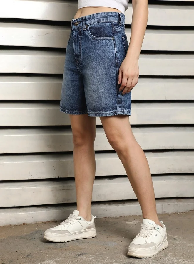 هاي ستار Women’s Regular Bermuda Indigo Shorts – Trendy and Casual