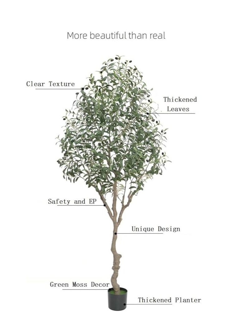 Generic Faux Olive Tree, 6.9FT (83in 210CM) Olive Tree Artificial Indoor, Tall Fake Tree, Large Fake Plant for Home Decor Indoor Living Room Housewarming Party Gift  - Image 5