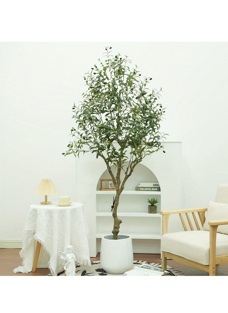 Generic Faux Olive Tree, 6.9FT (83in 210CM) Olive Tree Artificial Indoor, Tall Fake Tree, Large Fake Plant for Home Decor Indoor Living Room Housewarming Party Gift  - Image 4