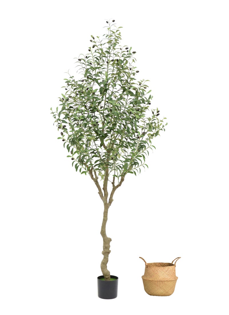 Generic Faux Olive Tree, 6.9FT (83in 210CM) Olive Tree Artificial Indoor, Tall Fake Tree, Large Fake Plant for Home Decor Indoor Living Room Housewarming Party Gift  - Image 2