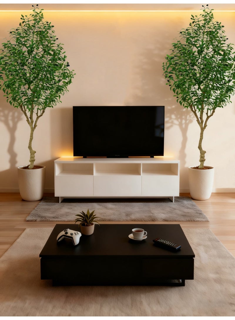 MUXUE Faux Olive Tree, 6.9FT (83in 210CM) Olive Tree Artificial Indoor, Tall Fake Tree, Large Fake Plant for Home Decor Indoor Living Room Housewarming Party Gift - Image 3