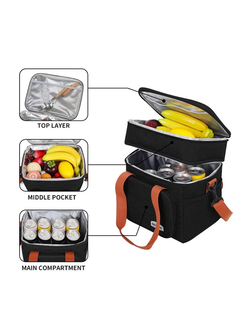 Arabest Insulated Lunch Bag, Men/Women - Reusable Lunch Box for Office Work School Picnic Beach - Leakproof Freezable Cooler Bag, Adjustable Shoulder Strap for Kids/Adult  - Image 2