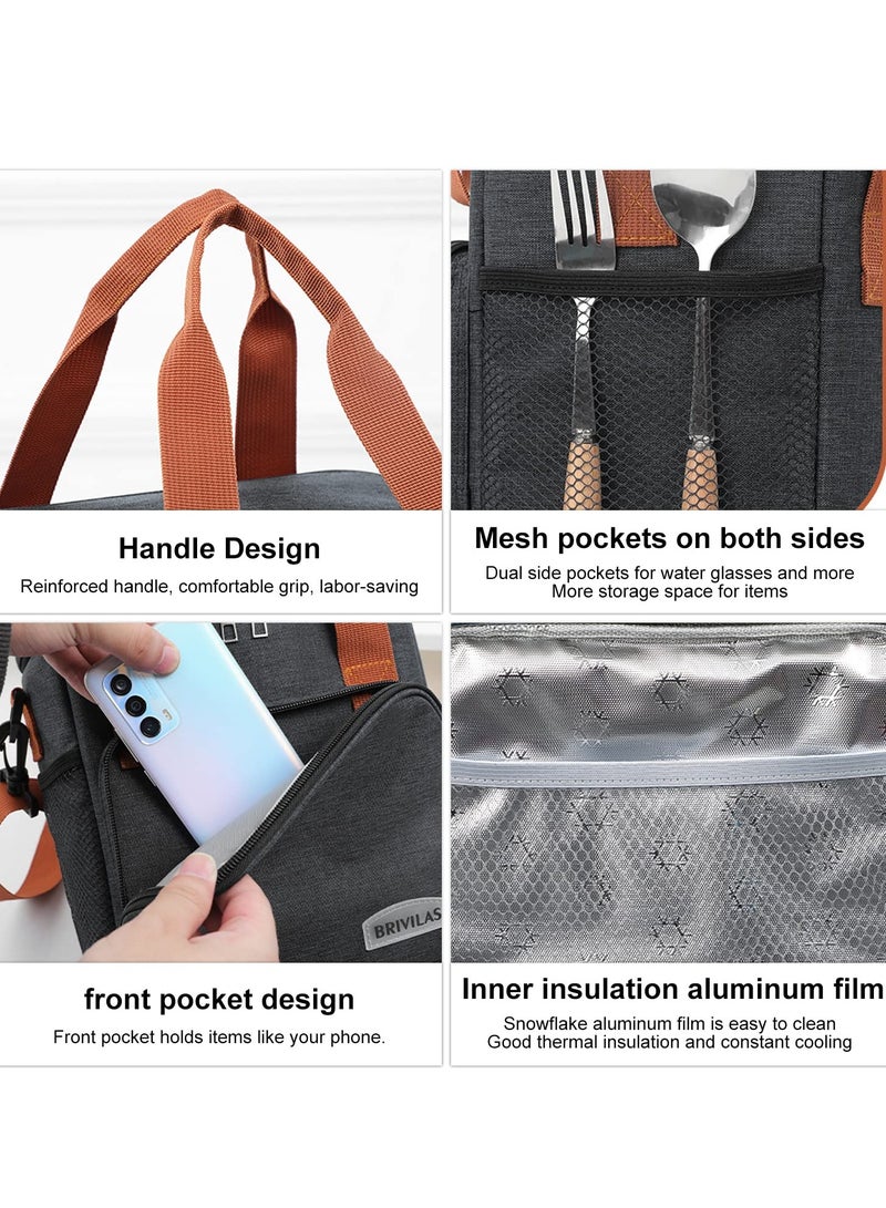 Arabest Insulated Lunch Bag, Men/Women - Reusable Lunch Box for Office Work School Picnic Beach - Leakproof Freezable Cooler Bag, Adjustable Shoulder Strap for Kids/Adult  - Image 3