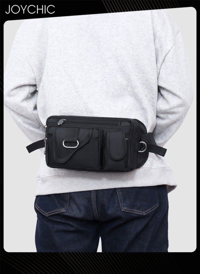 Joychic حقيبة خصر مقاومة للماء من النايلون للرجال، حقيبة خصر متعددة الوظائف بسعة كبيرة للرياضات الخارجية - Image 1