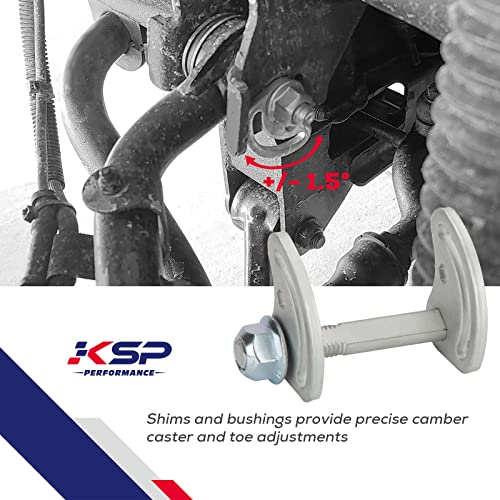 KSP PERFORMANCE KSP Caster/Camber Bolt Kit Adjusting ±1.5° Compatible with Silverado Sierra 1500 2500,Yukon Express Savana 1500 2500 Hummer H2 H3, Work On Most Chevy GMC Control Arm| Including Bolts,Cams and Nuts - Image 4