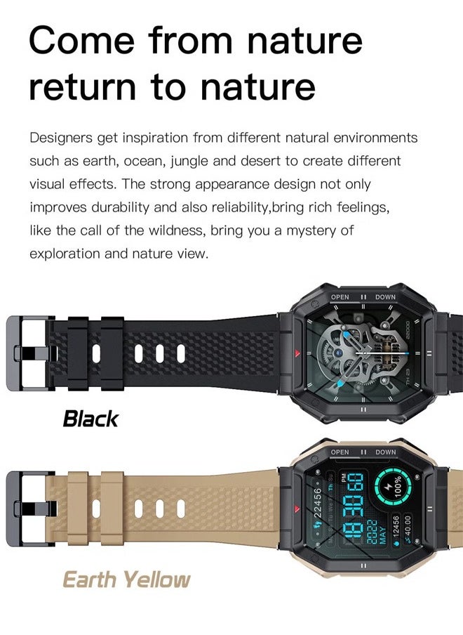 RollsTimi  - Men's SmartWatch, 1.85-Inch Full-Screen Touch, Heart Rate Monitoring For Exercise And Sleep, Waterproof, All Black - Image 1