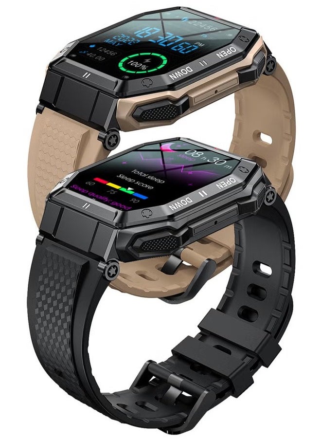 RollsTimi  - Men's SmartWatch, 1.85-Inch Full-Screen Touch, Heart Rate Monitoring For Exercise And Sleep, Waterproof, All Black - Image 1