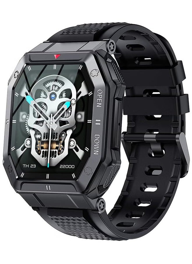 RollsTimi  - Men's SmartWatch, 1.85-Inch Full-Screen Touch, Heart Rate Monitoring For Exercise And Sleep, Waterproof, All Black - Image 1