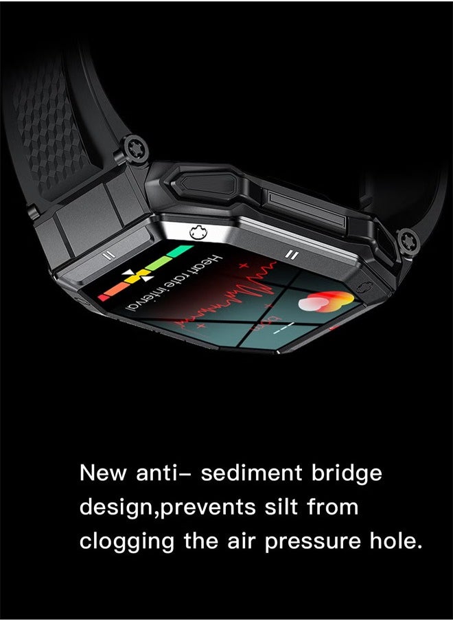 RollsTimi  - Men's SmartWatch, 1.85-Inch Full-Screen Touch, Heart Rate Monitoring For Exercise And Sleep, Waterproof, All Black - Image 1