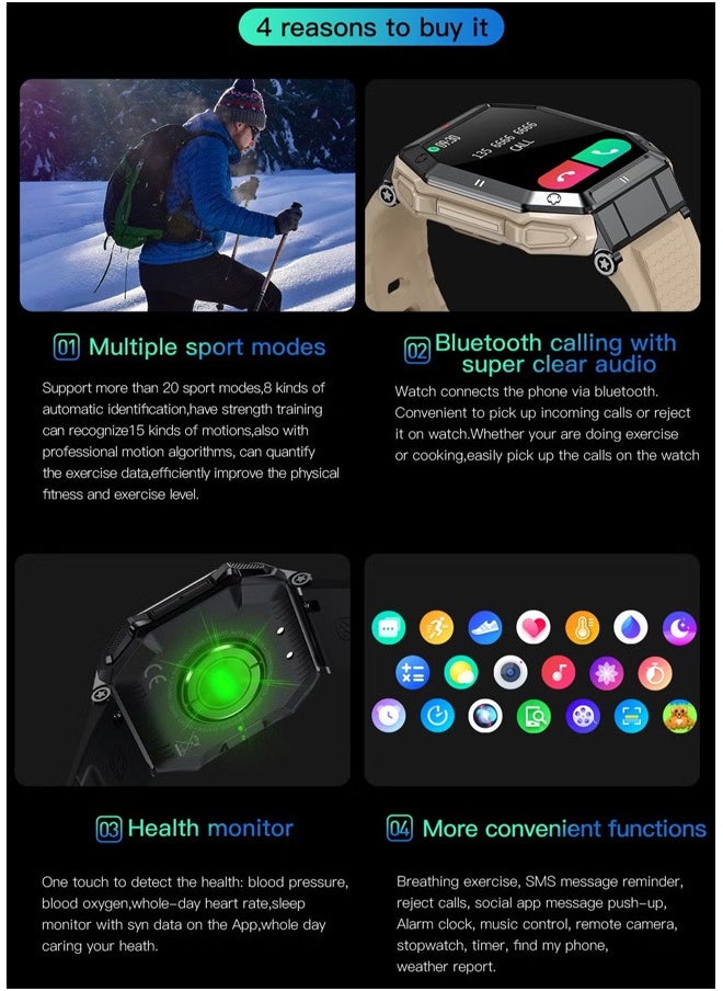 RollsTimi  - Men's SmartWatch, 1.85-Inch Full-Screen Touch, Heart Rate Monitoring For Exercise And Sleep, Waterproof, All Black - Image 1
