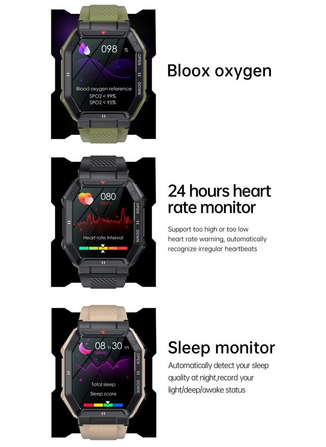 RollsTimi  - Men's SmartWatch, 1.85-Inch Full-Screen Touch, Heart Rate Monitoring For Exercise And Sleep, Waterproof, All Black - Image 1