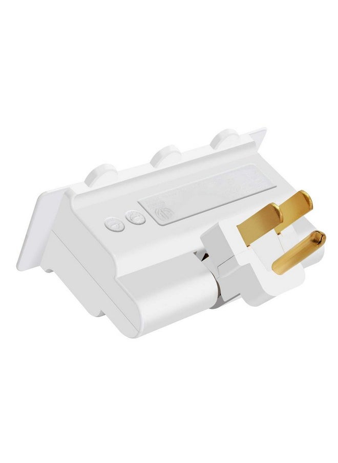 VSEER 3 Outlet Wall Adapter, VSEER ETL Listed 3-Prong Grounded 180 Degree Swivel Indoor AC Mini Plug Wall Outlet Extender Tap White (1 Pack)  - Image 4