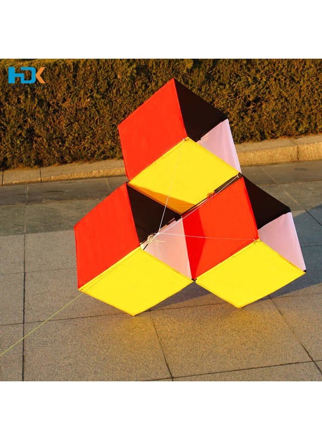 Hengda Kite for Kids 3D Magic Cube Box Kite Single Line Kite Flying for Children Kids Outdoor Toys Beach Park Playing - Image 5