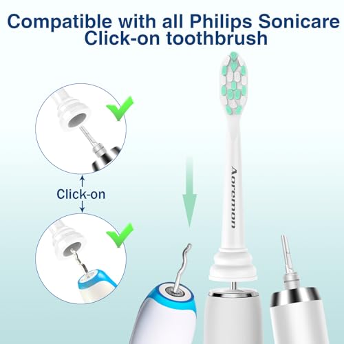 Aoremon Replacement Heads for Philips Sonicare c2 c1 Brush Head Compatible with Phillips Sonicare and More Click-on Electric Toothbrush, 10 Pack - Image 3