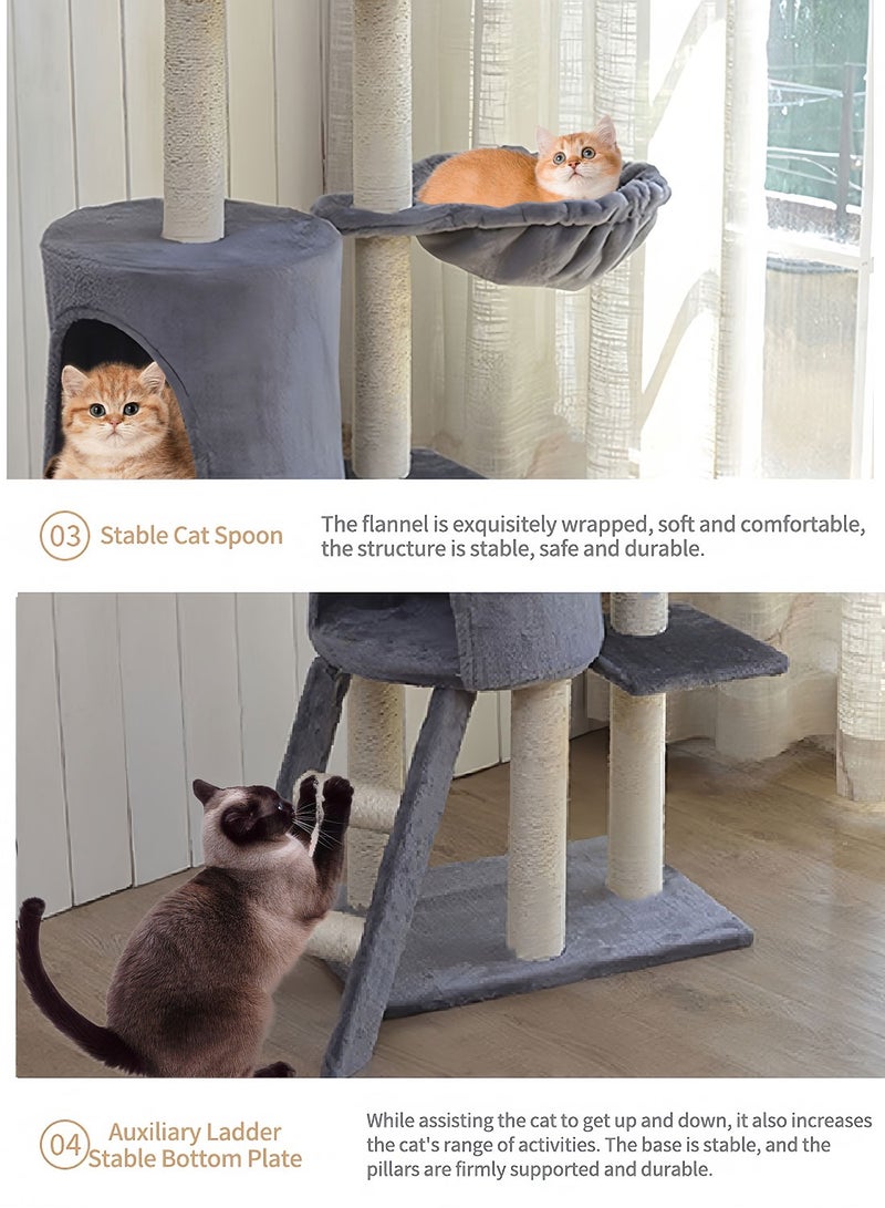 Kidle Cat Tree Cat Tower Cat Toy Multi Level Platform Cat Climbing Frame Cat Scratch Post - Image 4